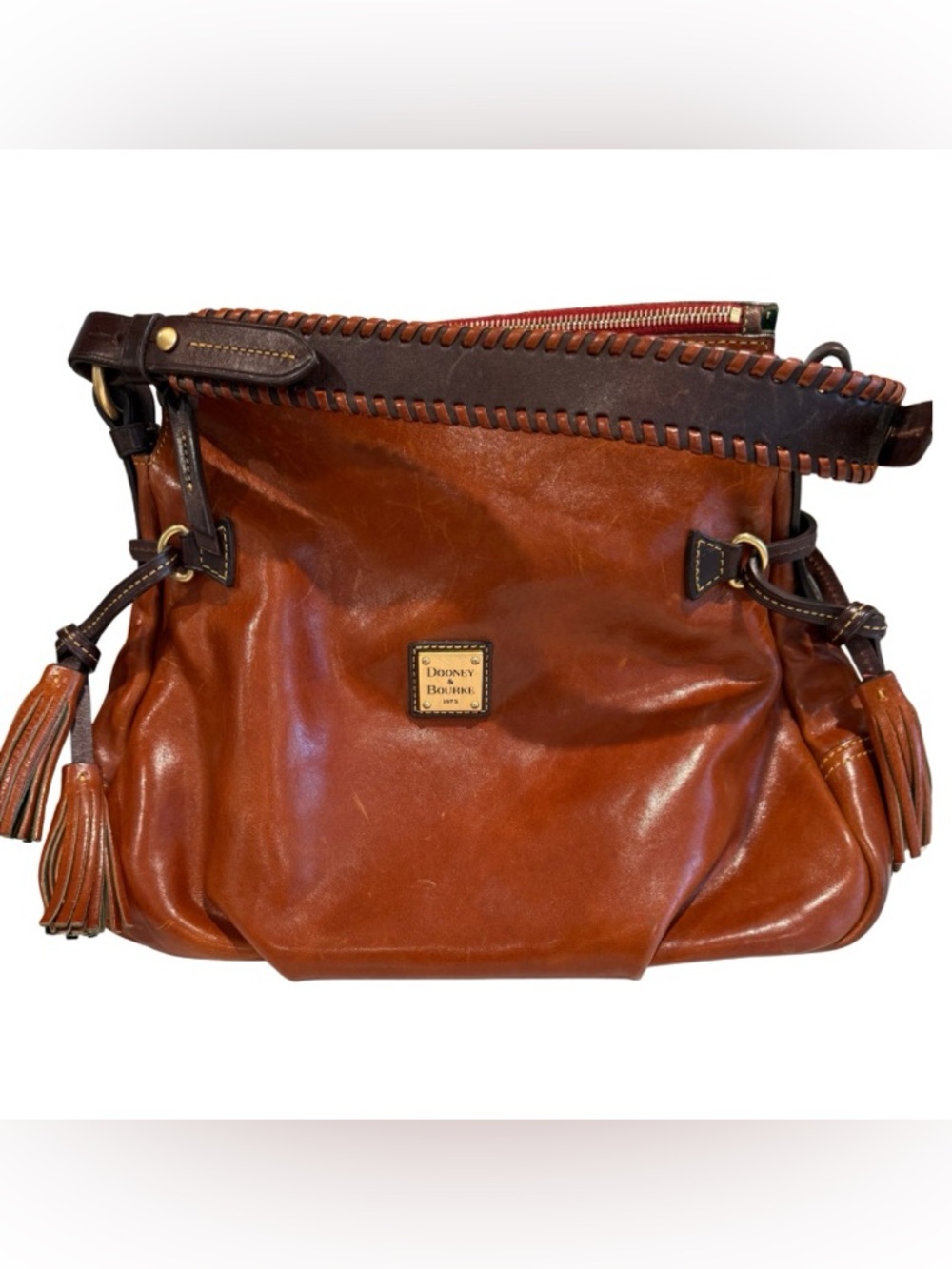Dooney and Burke Florentine Leather Hobo Bag Chestnut